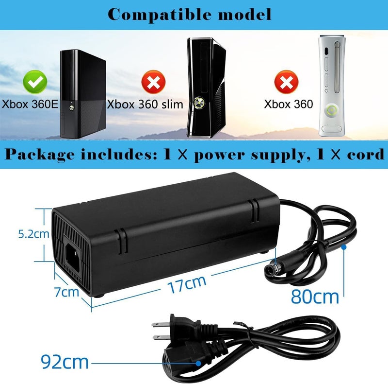 OSTENT US AC Adapter Charger Power Supply Cable Cord for Microsoft Xbox 360 E Console - Image 2